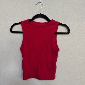 Hollister Red Ribbed High-Neck Tank Top | Size S | Excellent Condition